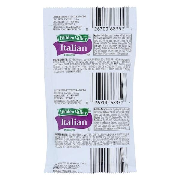 Hidden Valley Hidden Valley Golden Italian Dressing 1.5 oz. Packet, PK84 - 85637HVR