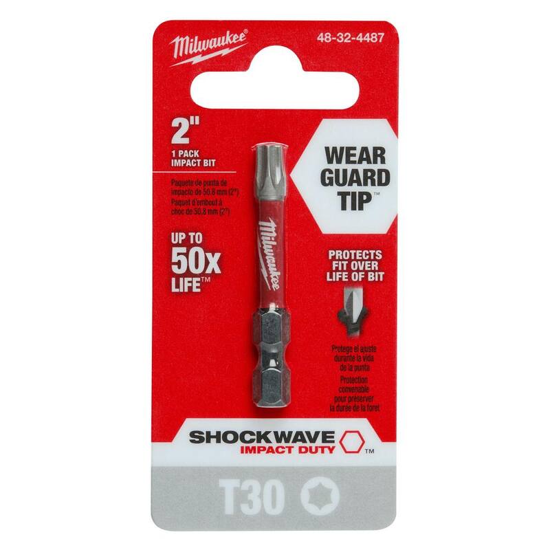 Milwaukee SHOCKWAVE Impact Duty 2 in. T30 Punta de destornillador de acero de aleación (1 paquete) - 48-32-4487