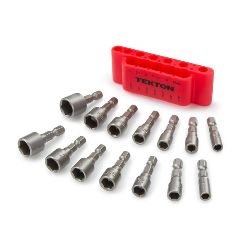 Juego de puntas de destornillador para tuercas de cambio rápido TEKTON de 3/16 a 7/16 pulg., 5 a 12 mm (14 piezas) - 2938