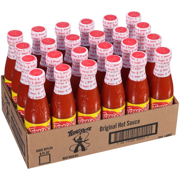 Texas Pete Original Roasted Garlic & Hotter Variety Pack Hot Sauce 6 oz., PK48 - 1.00102