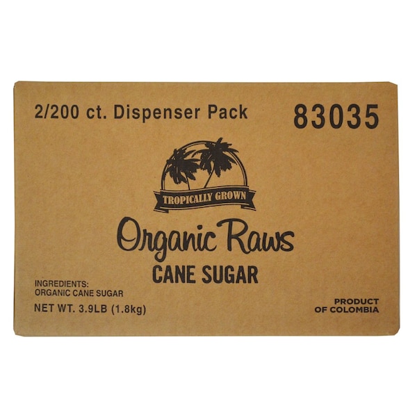 Organic Raws Turbinado Sugar 4.5g, PK400 - 83035
