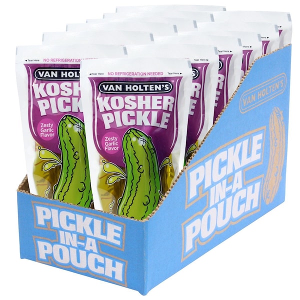 Van Holtens Van Holten's Large Garlic Pickle Individually Packed In A Pouch, PK12 - 412K