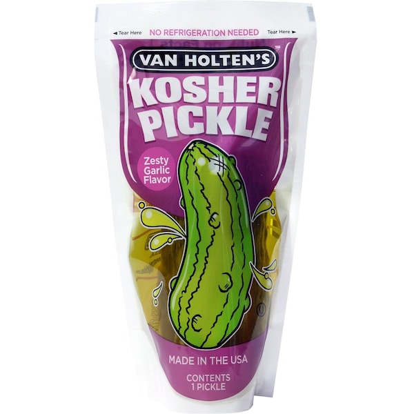 Van Holtens Van Holten's Large Garlic Pickle Individually Packed In A Pouch, PK12 - 412K