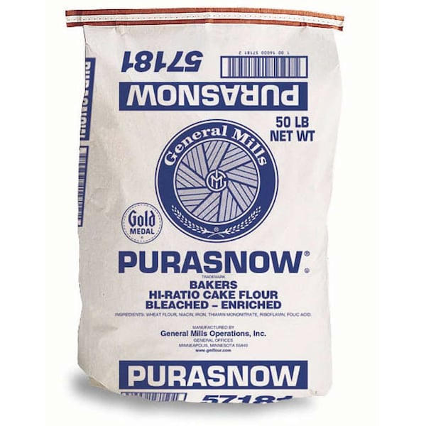 Gold Medal Gold Medal Purasnow Bakers Hi-Ratio Cake Bleached Enriched Flour 50lbs - 16000-57181