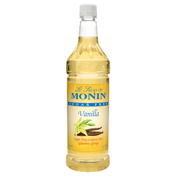 Monin Monin Vanilla Syrup Kosher 1 Liter Bottle, PK4 - M-FS045F