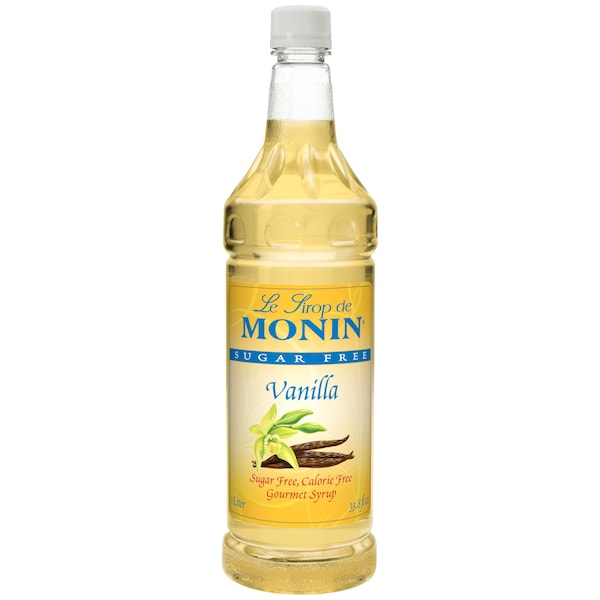 Monin Monin Vanilla Syrup Kosher 1 Liter Bottle, PK4 - M-FS045F