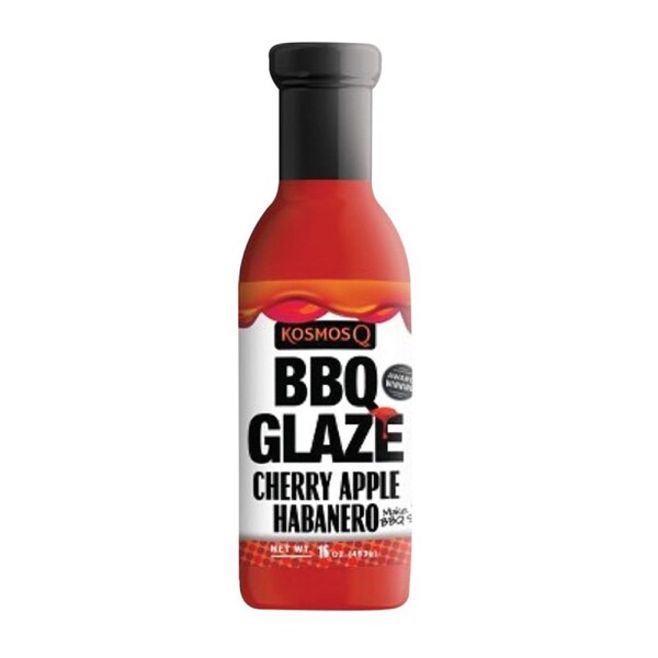 Kosmos Q BBQ GLAZE KOS-CAH-BBQ-GLAZE-15X1 BBQ Sauce, Cherry Apple Habanero, 16 oz Bottle - KOS-CAH-15X1