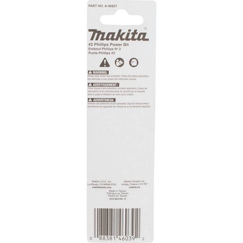 Makita ImpactX #2 Phillips 3-1/2 pulg. Punto de Potencia de Acero S2 Modificado - A-96827
