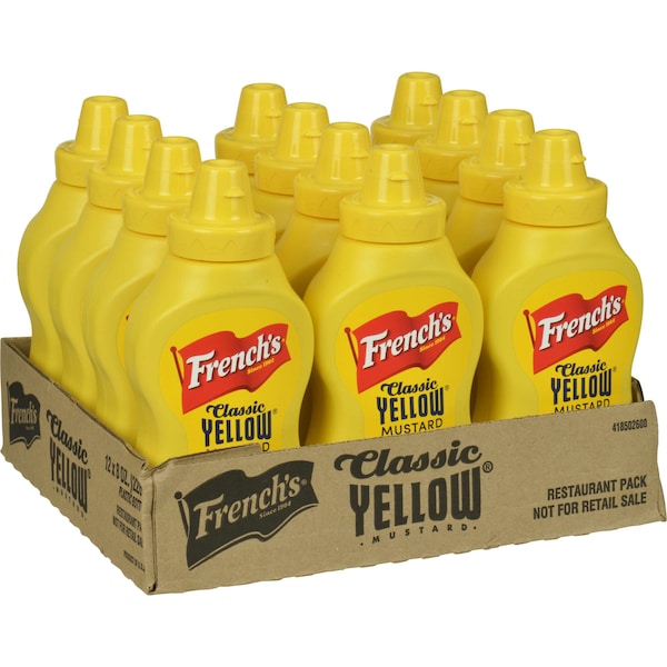 Frenchs French's Yellow Mustard Squeeze Bottle Kosher 3.6 oz., PK12 - 85026