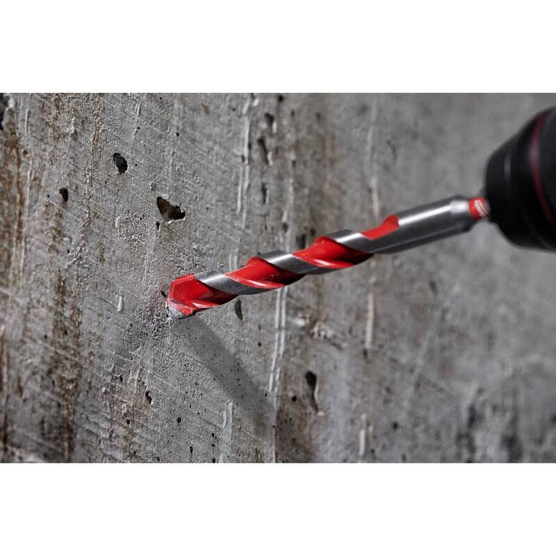 Milwaukee Broca para martillo de carburo SHOCKWAVE de 7/16 pulg. x 4 pulg. x 6 pulg. - 48-20-9025