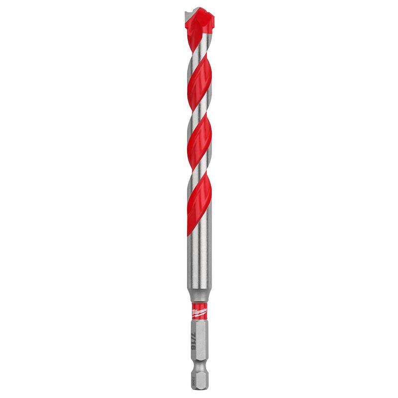 Milwaukee Broca para martillo de carburo SHOCKWAVE de 7/16 pulg. x 4 pulg. x 6 pulg. - 48-20-9025