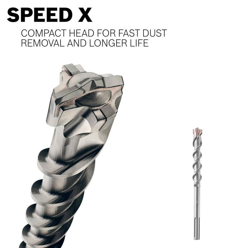 Bosch 2 pulgadas x 16 pulgadas x 21 pulgadas Broca de martillo rotativo SDS-Max Speed-X de carburo para perforación de concreto - HC5099