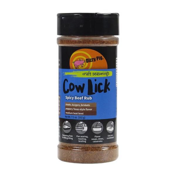 Dizzy Pig Dizzy Pig Cow Lick Spicy Beef BBQ Rub 7.1 oz - DP-CL-8