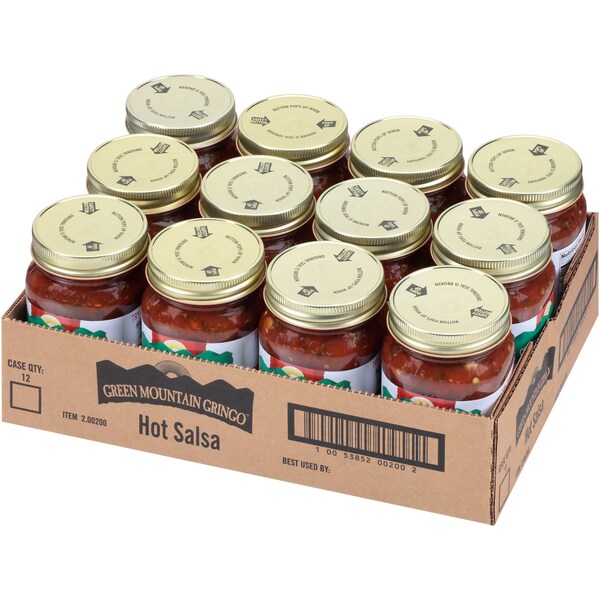 Green Mountain 16 oz. Green Mountain Gringo Hot Salsa, PK12 - 2.00200