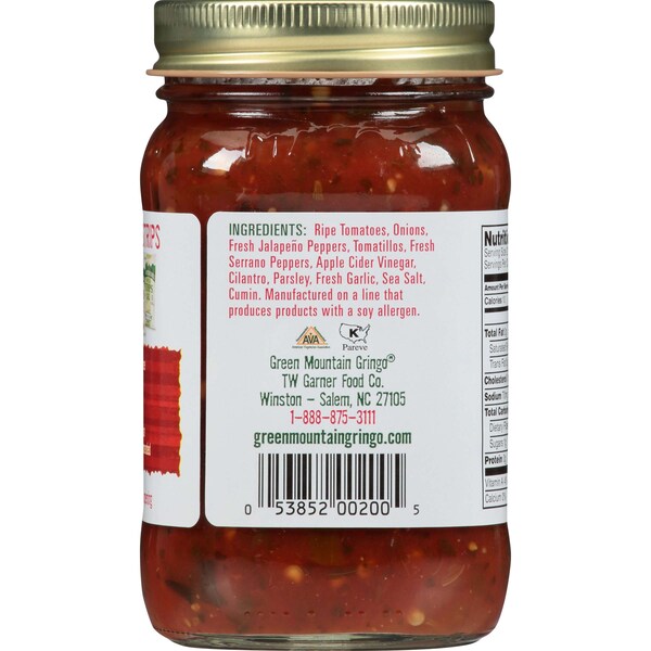 Green Mountain 16 oz. Green Mountain Gringo Hot Salsa, PK12 - 2.00200