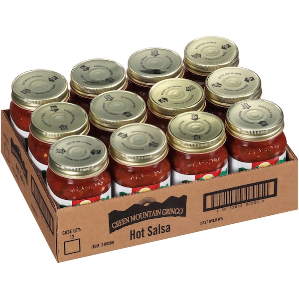 Green Mountain 16 oz. Green Mountain Gringo Hot Salsa, PK12 - 2.00200