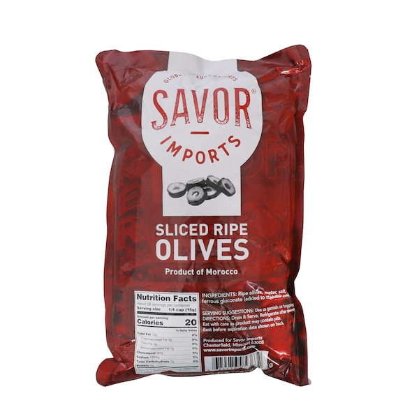 Savor Imports Savor Imports Sliced Ripe Moroccan Olives 33 oz., PK10 - 676757