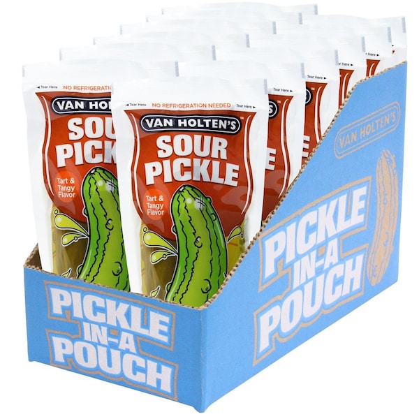Van Holtens Van Holten's Jumbo Sour Pickle Individually Packed In A Pouch, PK12 - 612S