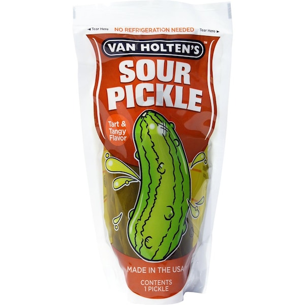 Van Holtens Van Holten's Jumbo Sour Pickle Individually Packed In A Pouch, PK12 - 612S