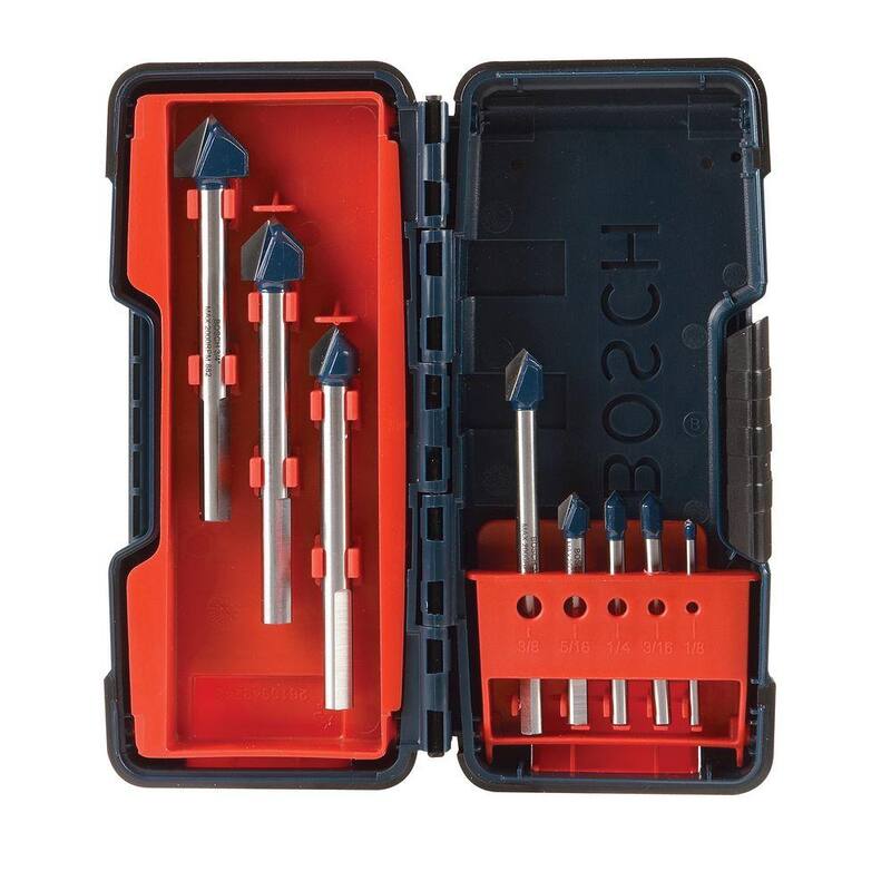 Juego de brocas de taladro para vidrio y azulejo con punta de carburo de Bosch (8 piezas) - GT3000.