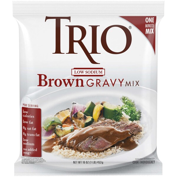 Trio Trio Low Sodium Brown Gravy Mix 1lbs, PK8 - 10050000385727