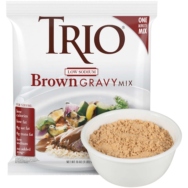Trio Trio Low Sodium Brown Gravy Mix 1lbs, PK8 - 10050000385727