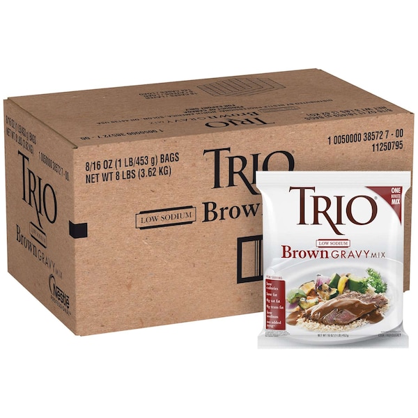 Trio Trio Low Sodium Brown Gravy Mix 1lbs, PK8 - 10050000385727