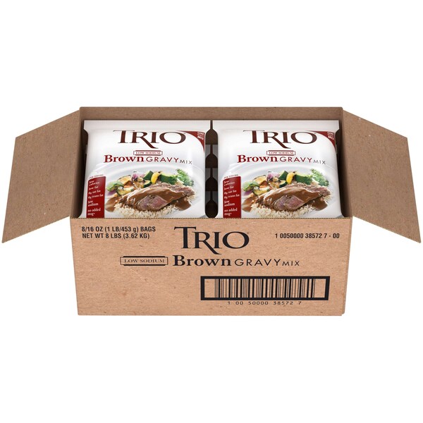Trio Trio Low Sodium Brown Gravy Mix 1lbs, PK8 - 10050000385727