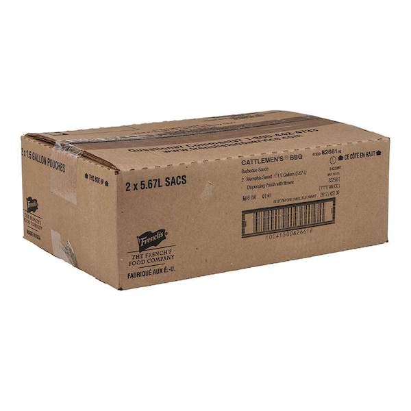 Cattlemens Memphis Sweet Barbeque Sauce Dispensing Pouch W/Fitment 1.5 gal., PK2 - 82661