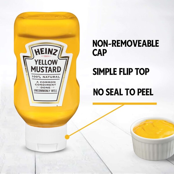 Heinz Heinz Kosher Yellow Mustard Plastic Bottle Top Down 13 oz., PK16 - 10013000007310
