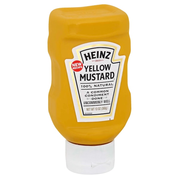 Heinz Heinz Kosher Yellow Mustard Plastic Bottle Top Down 13 oz., PK16 - 10013000007310