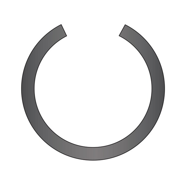 Huyett Internal Retaining Ring, Steel, Plain Finish, M12 Bore Dia. - DRB-012