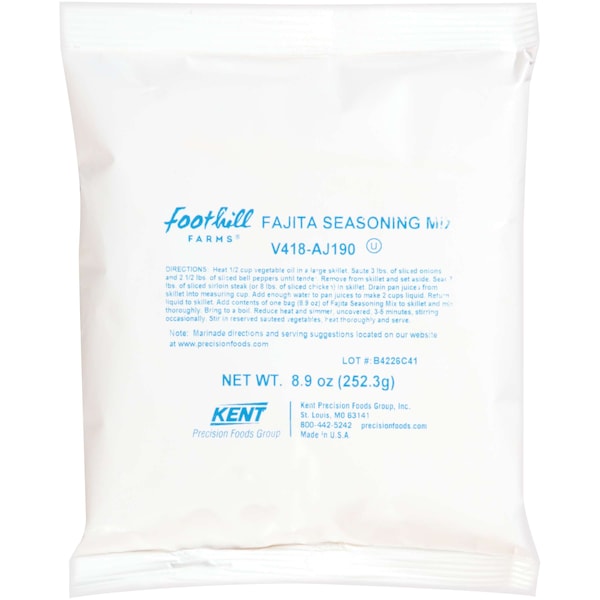 Foothill Farms Trans Fajita & Marinade Seasoning Mix 8.9 oz. Packet, PK6 - V418-AJ190