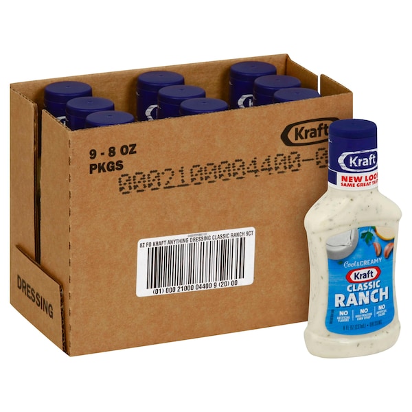 Kraft Kraft Classic Ranch Dressing 8 fl. oz. Bottles, PK9 - 00021000044009
