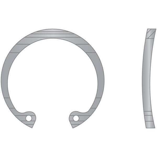 Rotor Clip Internal Retaining Ring, Stainless Steel, Plain Finish, 0.875 in Bore Dia. - BHO-087-SS