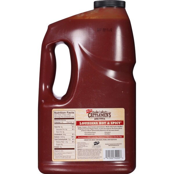 Cattlemens Master's Reserve Louisiana Hot N' Spicy BBQ Sauce 155 oz. Jug, PK4 - 74000