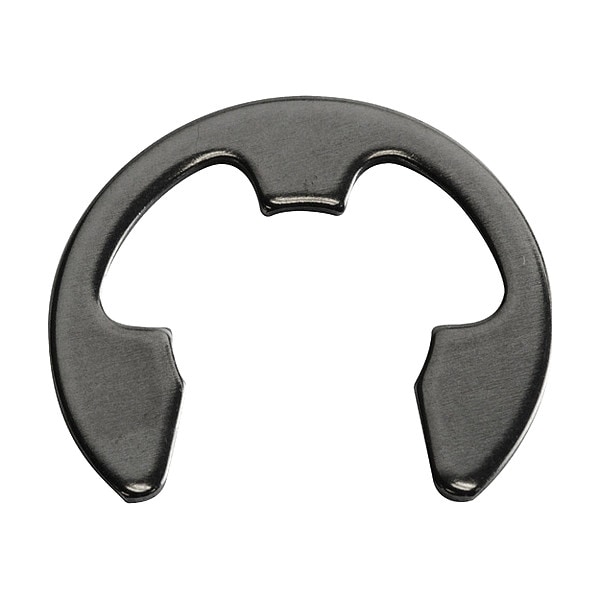 Zoro Select E-Clip, Spring Steel, Black Phosphate Finish, 1/2 in Shaft Dia, 25 PK - WWG-E050