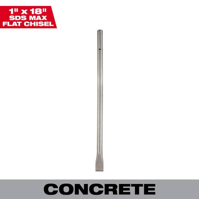 Cincel plano de acero SDS-MAX de 1 pulgada x 18 pulgadas de Milwaukee - 48-62-4081