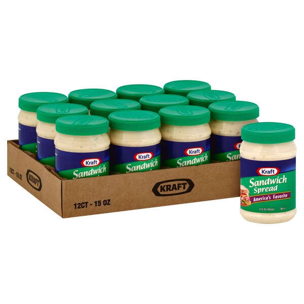Kraft Kraft Spoonable Sandwich Spread 15 fl. oz. Jar, PK12 - 10021000026996