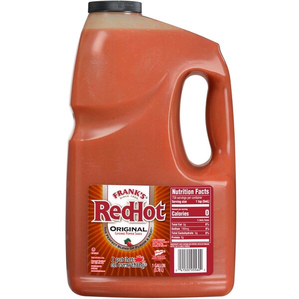 Franks Redhot Frank's Redhot Cayenne Pepper Sauce Kosher 1 gal. Jug, PK4 - 05560