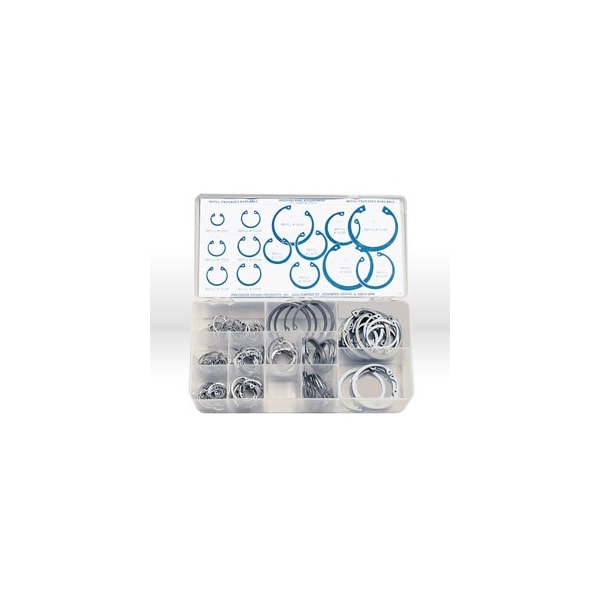 Precision Brand Internal Retaining Ring Assortment, Steel, 150 Pieces, 14 Sizes - 12920