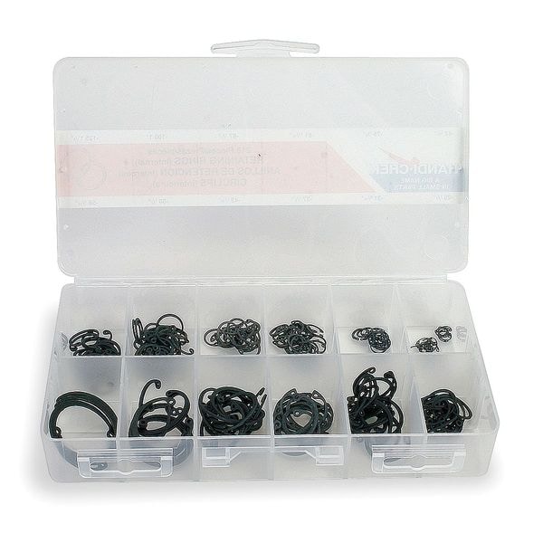 Itw Bee Leitzke Internal Retaining Ring Assortment, Steel, Phosphate Finish, 12 Sizes - WWG-DISP-HO218