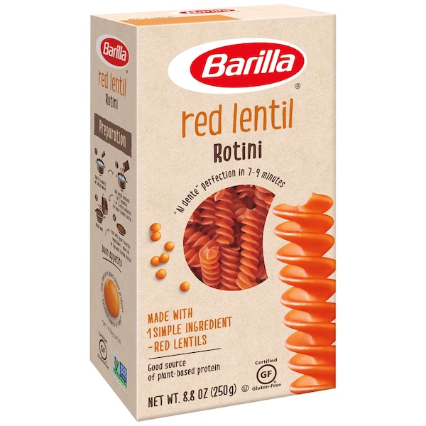 Barilla Red Lentil Gluten Free Vegetarian Non-GMO Rotini Pasta 8.8 oz., PK10 - 1000016088