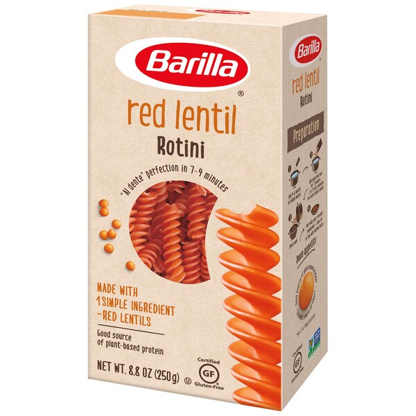 Barilla Red Lentil Gluten Free Vegetarian Non-GMO Rotini Pasta 8.8 oz., PK10 - 1000016088