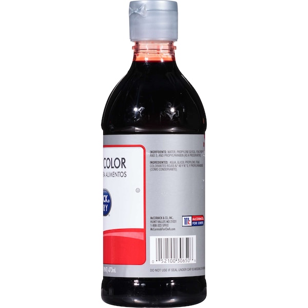 Mccormick McCormick Culinary Red Food Color 1 Pint Bottle, PK6 - 930650