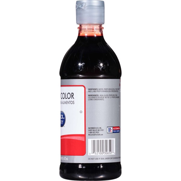 Mccormick McCormick Culinary Red Food Color 1 Pint Bottle, PK6 - 930650