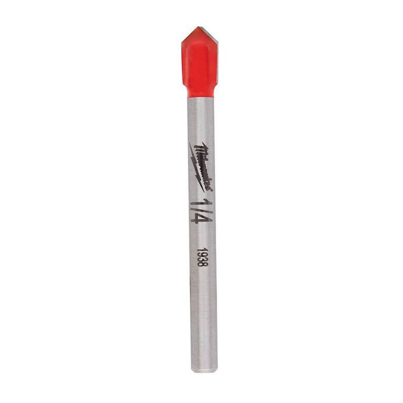 Broca de vidrio y azulejo con punta de carburo de 1/4 de pulgada de Milwaukee - 48-20-8982