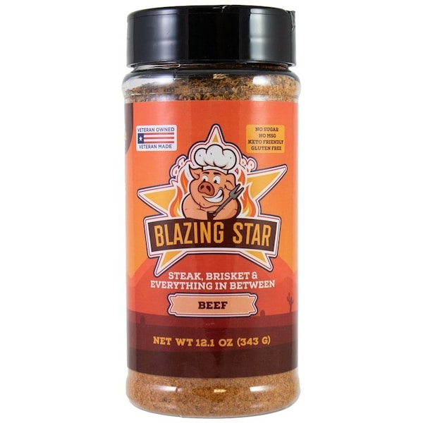 Blazing Star Rub and Seasoning, Beef, 12.1 oz - BZ00110-C