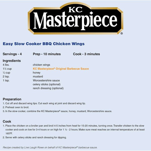 Kc Masterpiece KC Masterpiece Gluten Free Original Barbecue Sauce 158 oz., PK4 - 05418