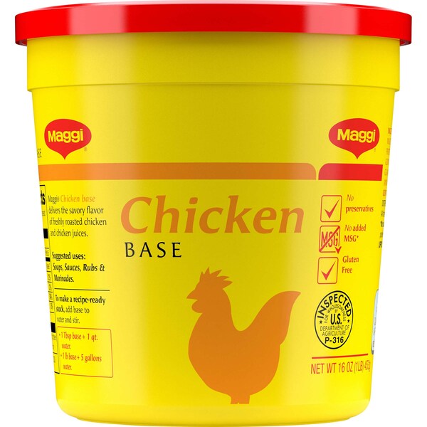Maggi Maggi Chicken Base (No Added MSG) Gluten Free 1lbs, PK6 - 00074826113060